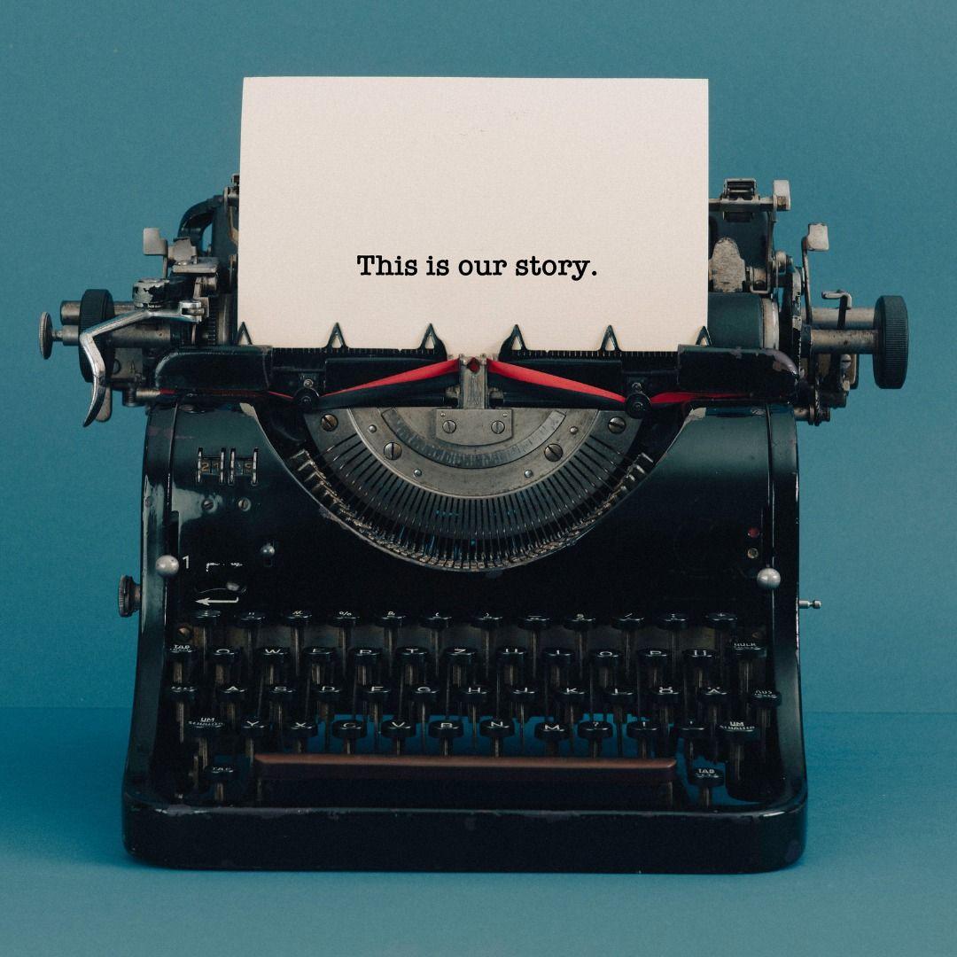 Our story represented by a vintage typewriter